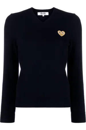 Comme des Garçons Sweater med rullekrave og hjertemærke