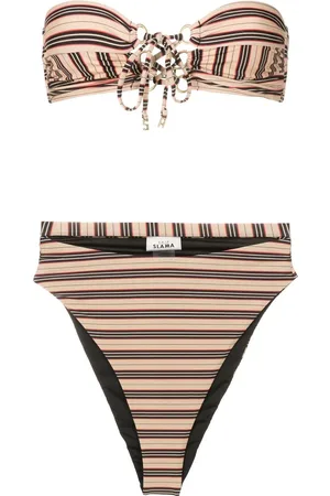 AMIR SLAMA Stribet bandeau-bikini