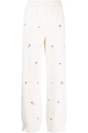 Barrie Bukser med blomstret broderi