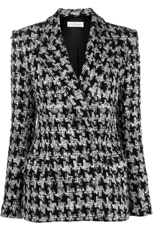 FAITH CONNEXION Houndstooth-mønstret blazer i bouclé