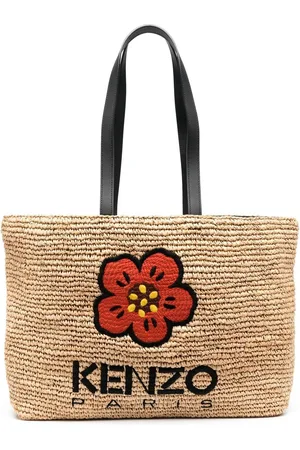 Kenzo Boke Flower tote i strå