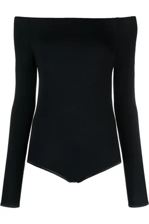 Ioana Ciolacu Langærmet bodysuit i jersey med off-shoulder-snit
