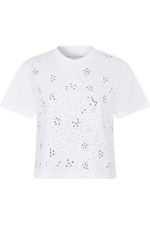 Paco rabanne T-shirt med rund hals og nitter