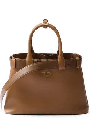 Prada Mellemstor håndtaske i læder med bælte