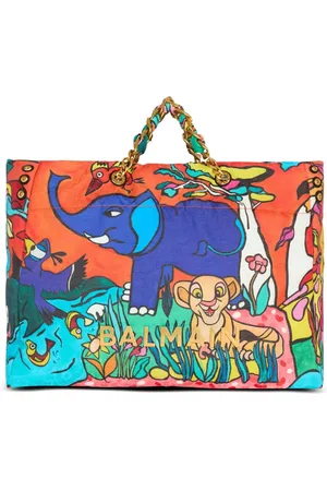 Balmain X Disney large 1945 tote med grafisk tryk