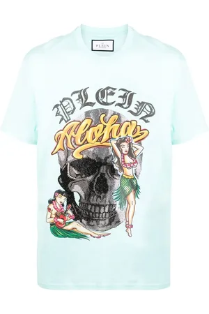 Philipp Plein Kortærmet T-shirt med blomstertryk