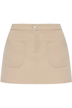 Courrèges Kort nederdel i twill med logoapplikation