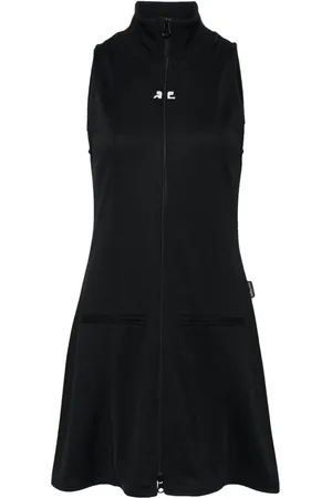 Courrèges Kort Interlock kjole med broderet logo