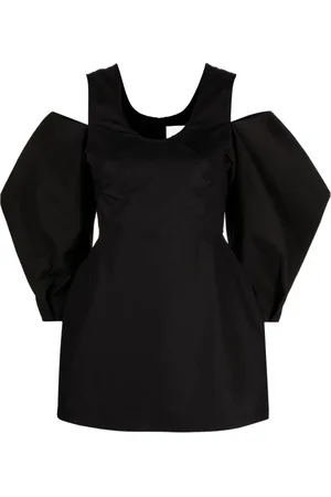 Jil Sander Poplin-bluse med skulpturelle ærmer
