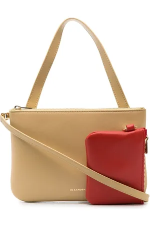 Jil Sander Crossbody-taske i læder med logo-bogstaver