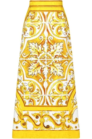 Dolce & Gabbana Højtaljet nederdel med Majolica-tryk