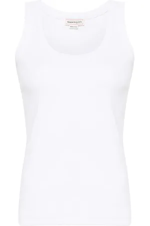 Alexander McQueen Ribbet tanktop med broderet logo