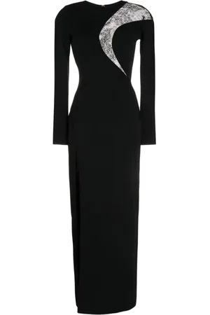 Elie saab Kort strikkjole med blondedetalje