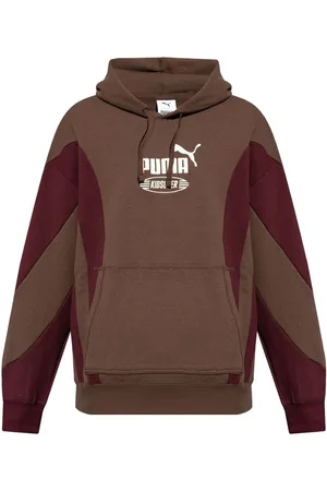 PUMA Hættetrøje med logotryk og paneler