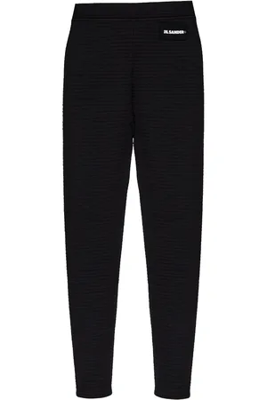 Jil Sander Ribbede leggings med logomærke