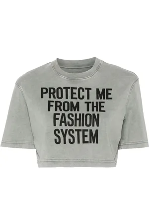 Moschino Cropped T-shirt med tekst-tryk