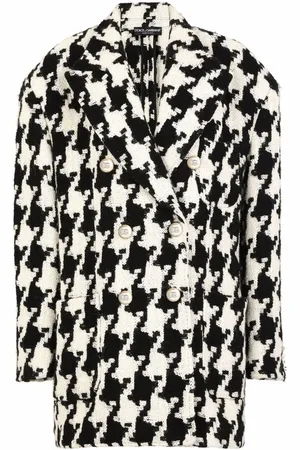 Dolce & Gabbana Houndstooth-mønstret frakke