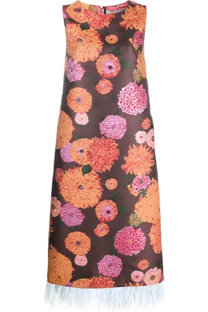 La DoubleJ Mellemlang blomstret kjole i jacquard