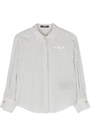 Balmain Skjorte i crepe med geometrisk tryk