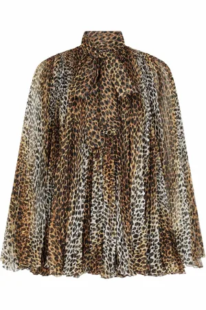Dolce & Gabbana Plisseret kjole med leopardtryk