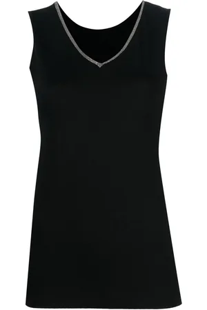 Fabiana Filippi Tanktop med perleudsmykning med V-hals