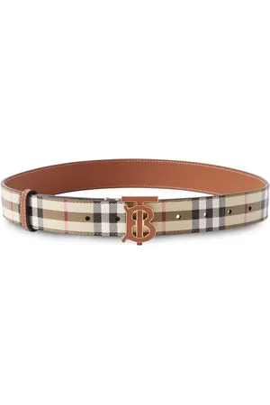 Burberry Læderbælte med monogram-plade