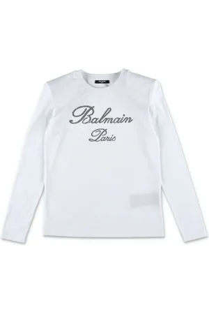 Balmain T-shirt med logoudsmykning