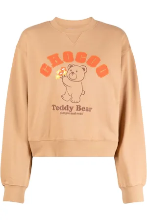 Chocoolate Cropped sweatshirt med broderet bamse