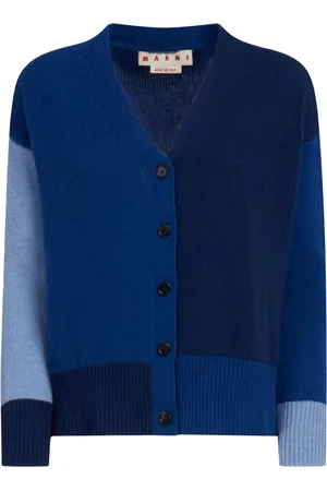 Marni Cardigan i kashmir med colour-block