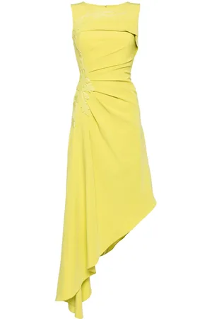 Saiid Kobeisy Asymmetrisk kjole i crepe med samlet design