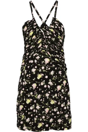 Zadig & Voltaire Kort kjole med ruche og blomstertryk
