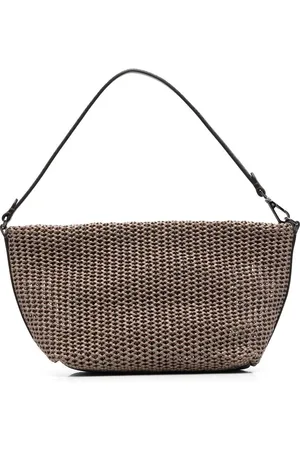 Brunello Cucinelli Skuldertaske i bast-effekt