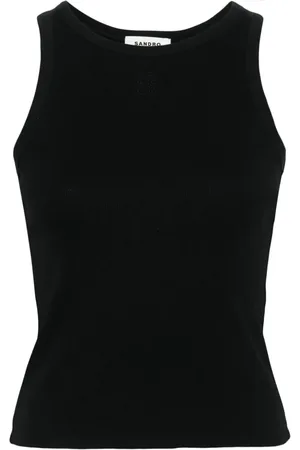 Sandro Ribbet tanktop med broderet logo