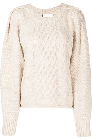 Low Classic Kabelstrikket trøje med rund hals