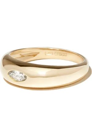 JACQUIE AICHE Diamantring i 14 karat guld med marquise-slebet kuppelformet diamant