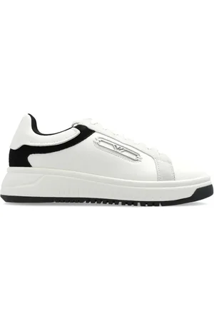 Emporio Armani Loafers i ruskind med logoapplikation