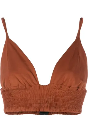 FEDERICA TOSI Cropped top med ruche og trekantet skål