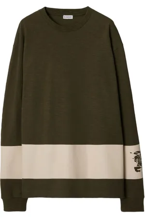 Burberry Sweatshirt i bomuld med EKD-tryk og striber