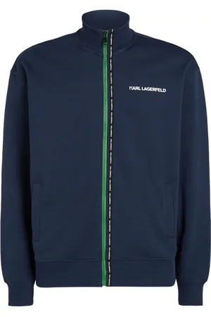 Karl Lagerfeld Sweatshirt med logostribe og lynlås