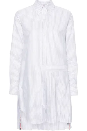 Thom Browne Stribet skjortekjole med plisseringer