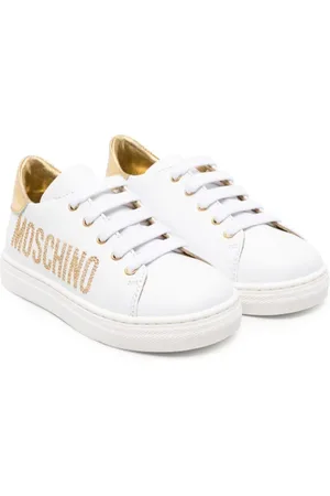 Moschino Sneakers i læder med nitteudsmykket logo