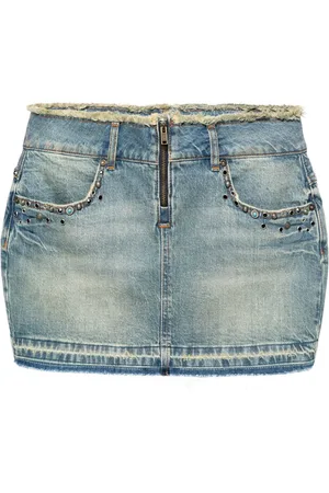 Guess Kort denimnederdel med frynset skygge