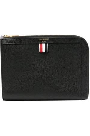 Thom Browne Lille Gusset Folio taske i nopret læder