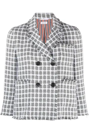 Thom Browne Dobbeltradet jakke i tweed