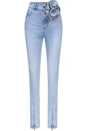 AREA Flower Corsage jeans med ankellynlås