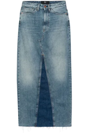 3x1 Mellemlang Charlotte denimnederdel