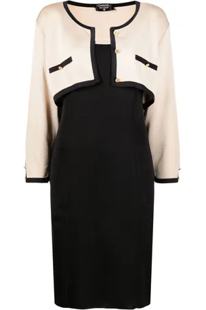 CHANEL Cropped cardigan med logo-knapper fra 1990