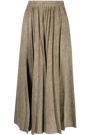 Ralph Lauren Arnav twill-nederdel med plisseringer