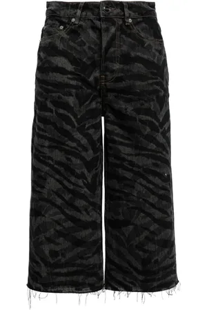 Ganni Denimshorts med zebratryk