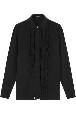 VERSACE Silkeskjorte med flæser